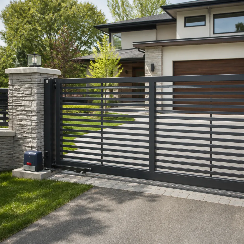 Sliding driveway gates